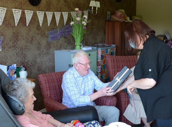West Midlands Care Home - Giving presents to Bob and Dorothy