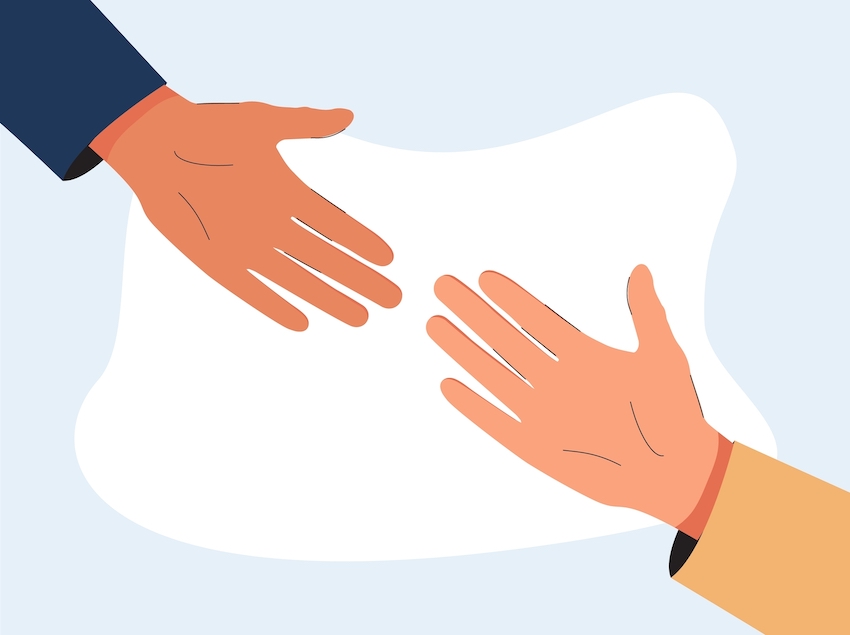 Tips for family caregivers 4 Tips for family caregivers - drawing of two hands reaching towards eachother