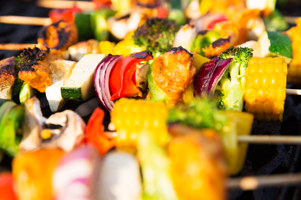Easy summer recips: sticky vegetable skewers
