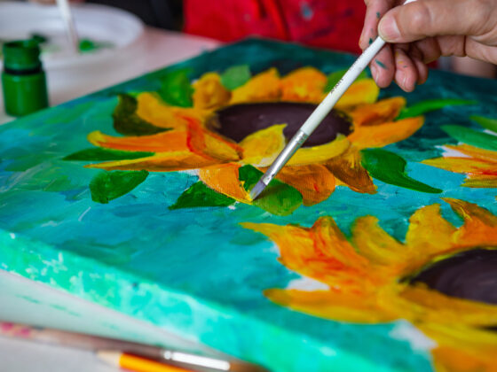 Summer art ideas: Painting sunflowers
