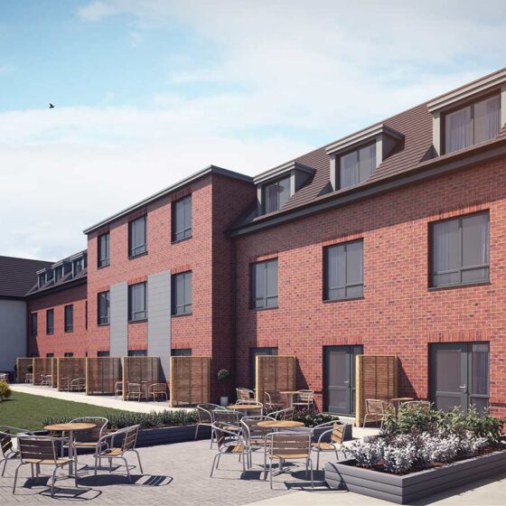 Millfield Rose Luxury Care Home outside seating area