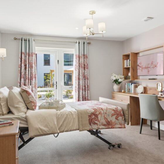 Light-filled bedroom at Bilbrook Rose Care Home