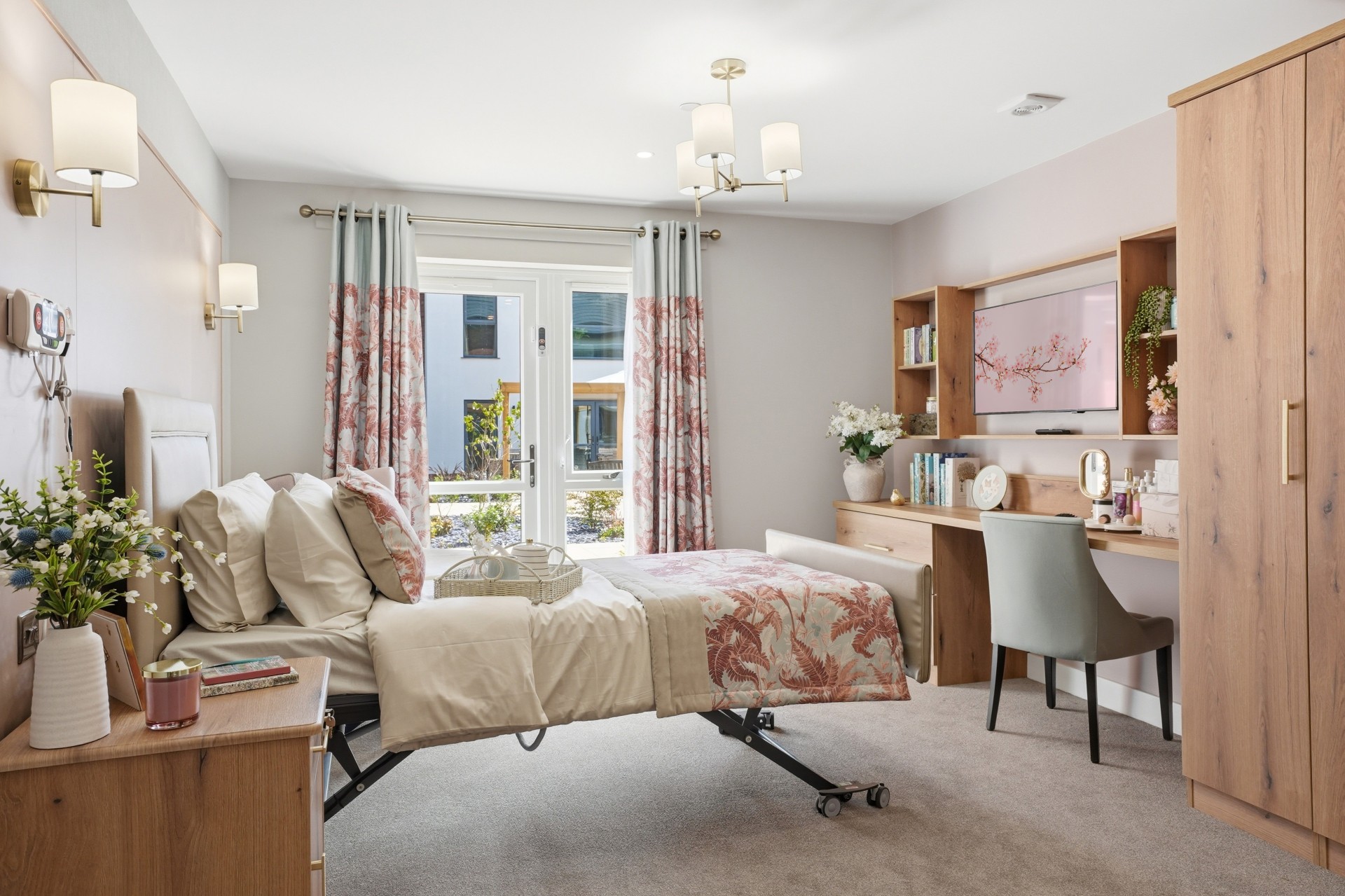 Light-filled bedroom at Bilbrook Rose Care Home